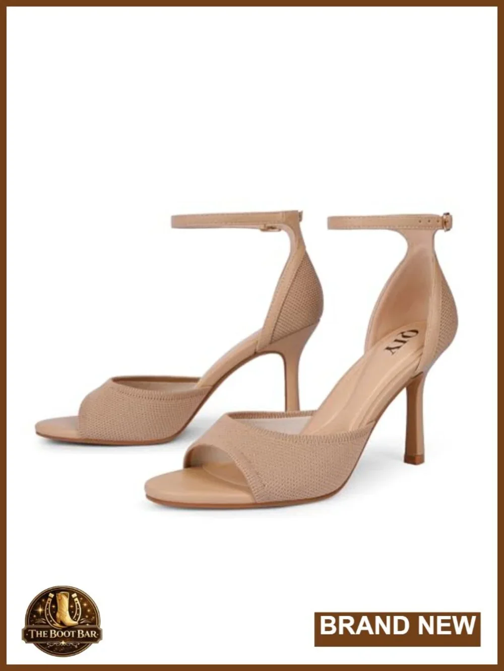 Women's Stiletto Heels Ankle Strap Open Toe Heeled Sandals 3.5 Inch Knit Memory